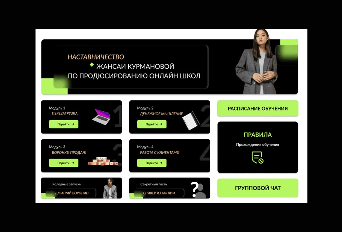 Редизайн кабинета GetCourse — Школа Любви Полины Федотенковой, кастомный дизайн
